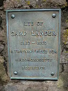 Camp Lander Marker, Pingree Park, Wenham, Massachusetts