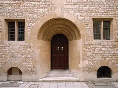 Doorway of Campion Hall on Brewer Street.