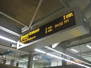 Real-time information is provided on every station platform.