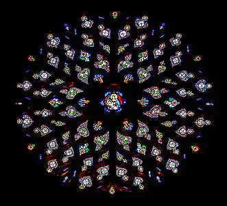 Rose window of the west front (16th c.) (multiple click to see detail)