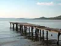 Pier in Cacahua lagoon