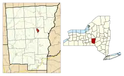 Location in Chenango County and the state of New York.