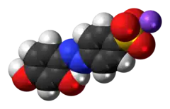 Space-filling model of chrysoine resorcinol as a sodium salt