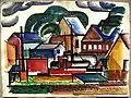 Water Color: Buildings with Tank, c. 1930s