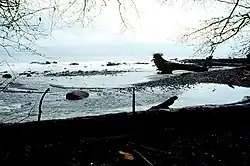 The mouth of the Clallam River, located in Clallam Bay County Park.