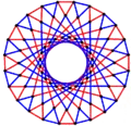 3{8}2,  or , with 72 vertices in black, and 48 3-edges colored in 2 sets of 3-edges in red and blue