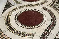 Detail of Cosmatesque floor, from the central nave of the Basilica di Santa Maria Maggiore, Rome.