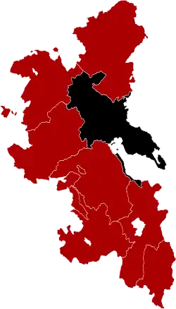 Cottesloe Hundred (black) shown in Buckinghamshire