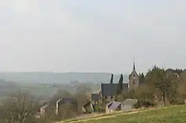 The church and surroundings in Crouttes