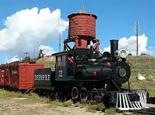 Preserved Denver, South Park and Pacific Railroad equipment at Fairplay, Colorado, in 2008