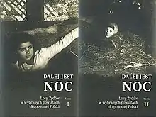 The cover of two volumes of the book described in the article - both feature black-and-white photographs of hiding girls