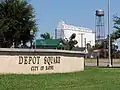 Depot Square with one of many Rayne rice mills in the background