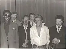 Derry and the Seniors in 1961. Left to right: Derry Wilkie, Howie Casey, Frank Wibberley, Brian Griffiths, Freddie Starr, Phil Whitehead