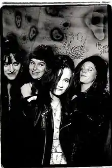 Left to Right: Jana McCall, Kerry Green, Kelly Canary, Lisa Smith.Photo by Charles Peterson, 1991