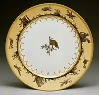 Plate from a service designed for the American market, c. 1800-1815