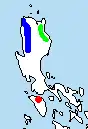 Map showing the range of the Luzon montane forest mouse within the Philippines