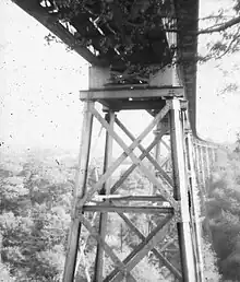 Dowery Dell Viaduct showing one pier