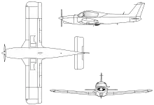 3-view line drawing of the Wassmer WA-40