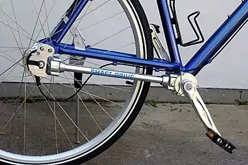 A bicycle with shaft drive instead of a chain