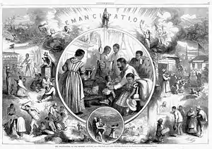 Image 14Emancipation from Freedmen's viewpoint; illustration from Harper's Weekly 1865 (from Origins of the blues)