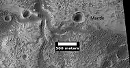 Channels, as seen by HiRISE under HiWish program  Some parts of the image show mantle and others show no mantle covering the surface.