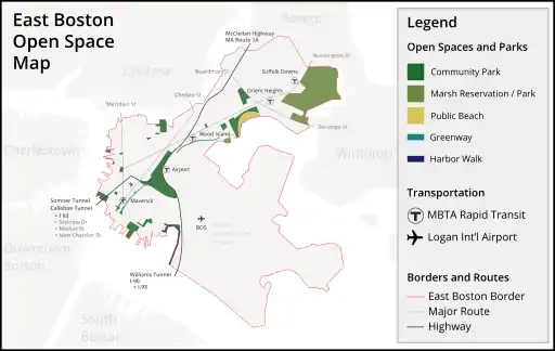 East Boston Open Space and Parks Map