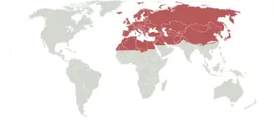 Extent of the Palearctic biogeographical realm