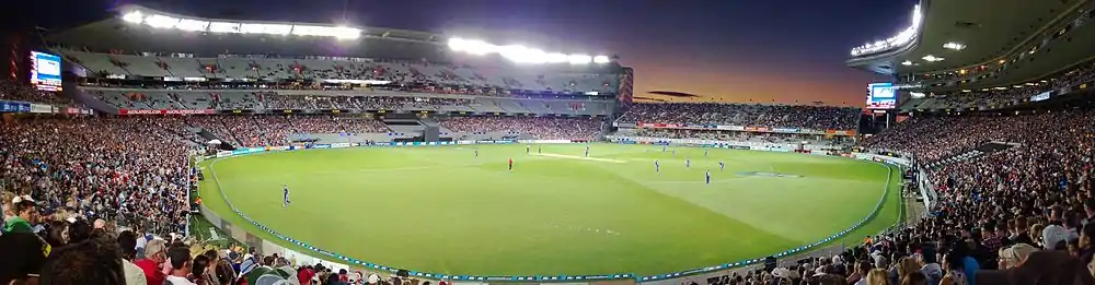 New Zealand v England ODI in 2013, panorama looking south-west