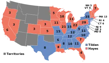 Electoral map, 1876 election