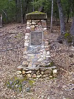 California Historical Landmark marker at the site of the former town