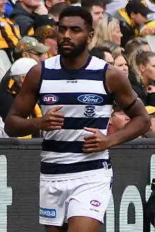 Esava Ratugolea playing for Geelong in 2019