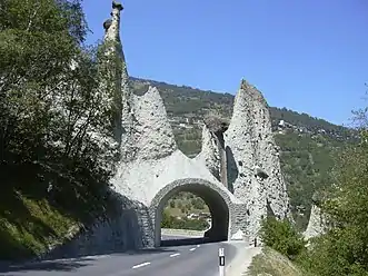 View of Euseigne pyramids