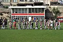 Fenerbahçe women's squad in the away match of the 2021-22 Turkish Women's Football Super League play-off against Fatih Karagümrük women's.