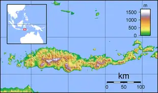 Map showing the location of Kelimutu National Park