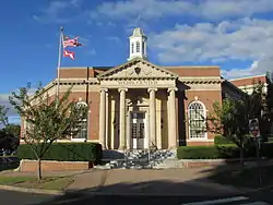 Weiss Center, a town-owned facility in Manchester, Connecticut, was a former post office. It is made of brick with limestone trim and contains a portico.