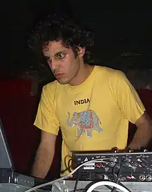 Hebden performing in 2004 at the Grog Shop in Cleveland, Ohio