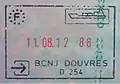 Entry stamp into the Schengen Area issued by the French Border Police at the Port of Dover. ('BCNJ' stands for 'Bureaux à contrôles nationaux juxtaposés' (literally: juxtaposed national control bureaux))