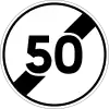 End of 50 km/h zone