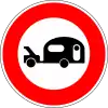 No vehicles towing caravans