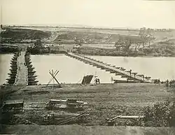 Pontoon bridges at Franklin's Crossing