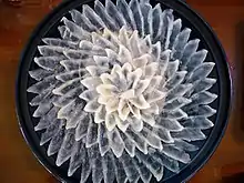 Plate of fugu sashimi