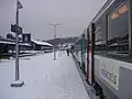 A train waiting at the station