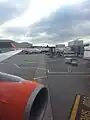 EasyJet at gate, at Gatwick Airport