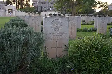 Grave of Corporal T. Primrose, Highland Light Infantry