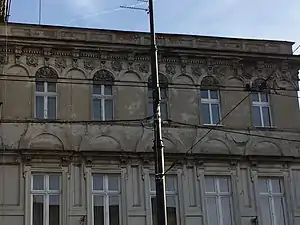 Detail of the upper facade