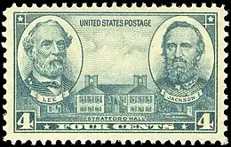 Robert E. Lee,  Stonewal Jackson and Stratford Hall, Army Issue of 1936