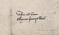 Owain Glyndŵr's signature