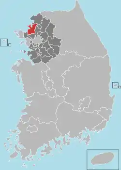 Location in South Korea