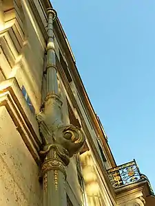 Carved and ornamented 17th century gutter