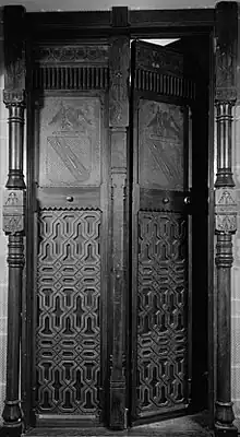 Cabinet doors (1871), designed by Frank Furness, made by Daniel Pabst.